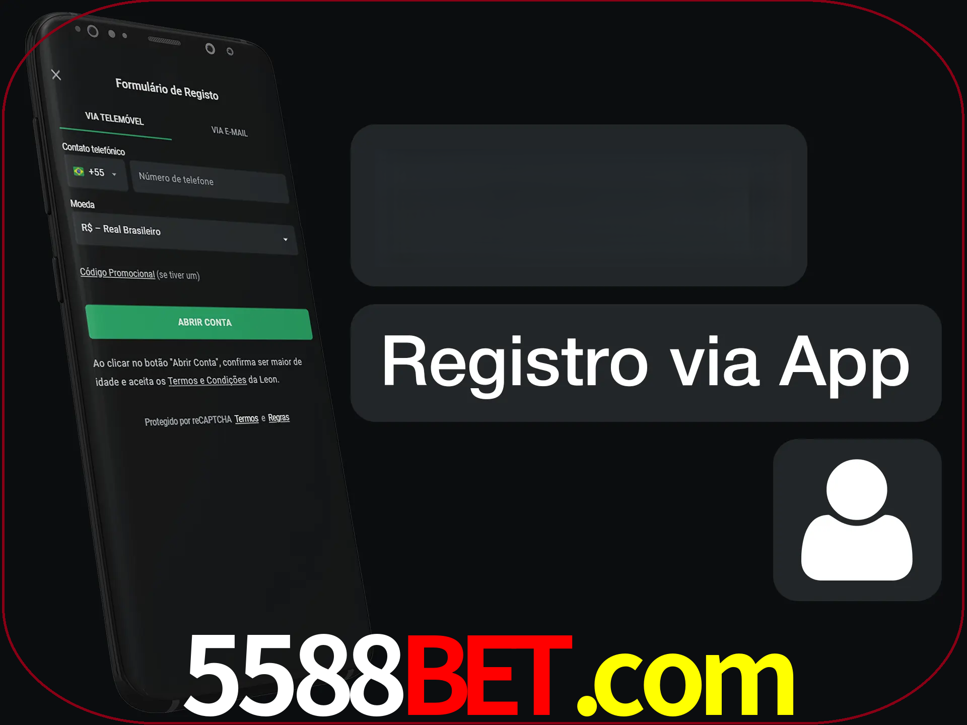 Registre-se com duas etapas usando o aplicativo.