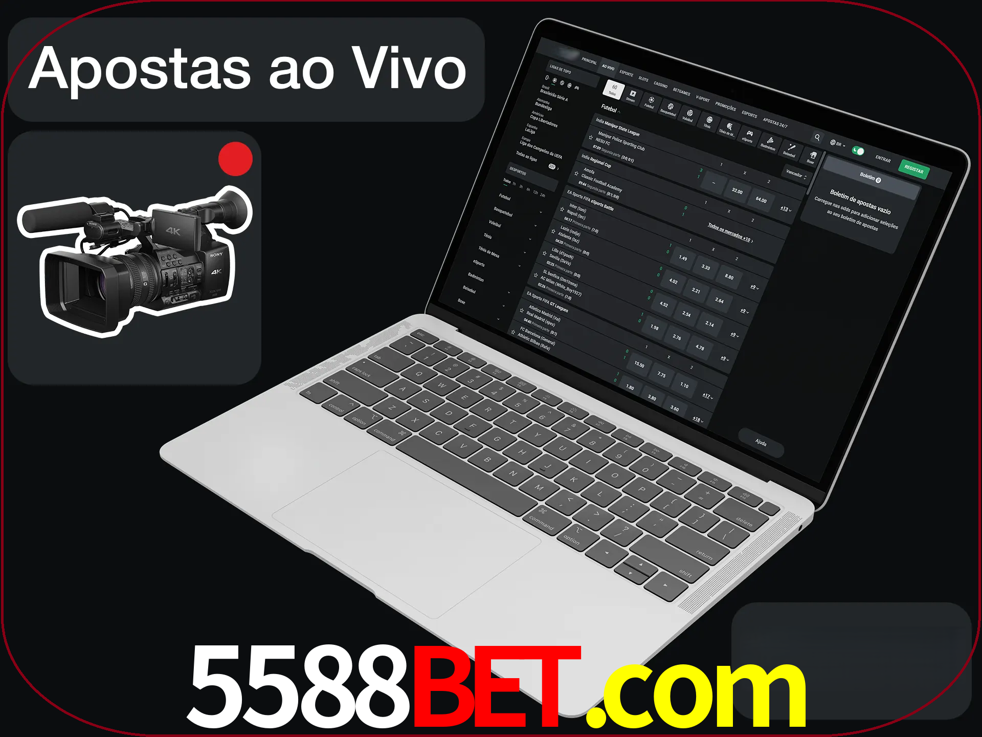 Aposte em formato ao vivo em nosso site.